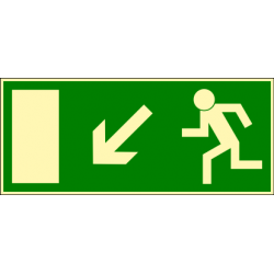 Voie de secours descendre les escaliers à gauche